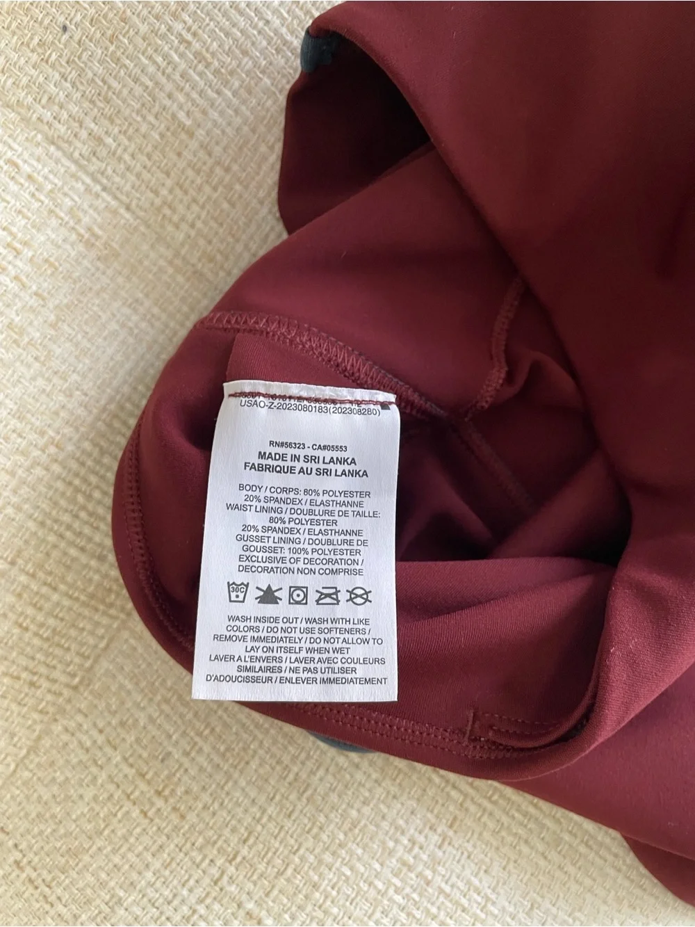 Nike High Rise 7/8 Legging Burgundy Navy Stripe Piping